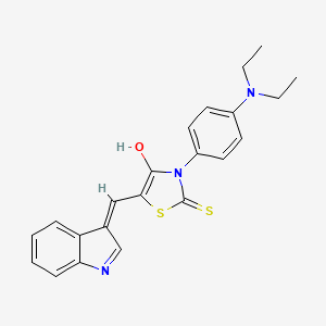 molecular formula C22H21N3OS2 B6108263 (5Z)-3-[4-(diethylamino)phenyl]-5-(1H-indol-3-ylmethylidene)-2-thioxo-1,3-thiazolidin-4-one 