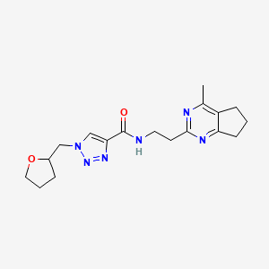 N-[2-(4-methyl-6,7-dihydro-5H-cyclopenta[d]pyrimidin-2-yl)ethyl]-1-(oxolan-2-ylmethyl)triazole-4-carboxamide