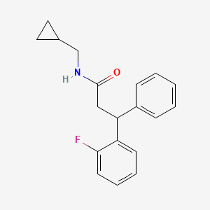 molecular formula C19H20FNO B6108273 N-(cyclopropylmethyl)-3-(2-fluorophenyl)-3-phenylpropanamide 