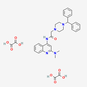 N-[2-(dimethylamino)-4-quinolinyl]-2-[4-(diphenylmethyl)-1-piperazinyl]acetamide diethanedioate