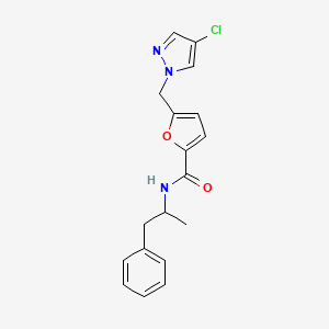 5-[(4-CHLORO-1H-PYRAZOL-1-YL)METHYL]-N~2~-(1-METHYL-2-PHENYLETHYL)-2-FURAMIDE