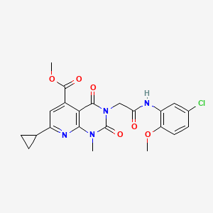 METHYL 3-{[(5-CHLORO-2-METHOXYPHENYL)CARBAMOYL]METHYL}-7-CYCLOPROPYL-1-METHYL-2,4-DIOXO-1H,2H,3H,4H-PYRIDO[2,3-D]PYRIMIDINE-5-CARBOXYLATE