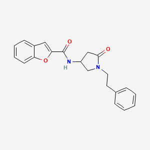 molecular formula C21H20N2O3 B6108325 N-[5-oxo-1-(2-phenylethyl)-3-pyrrolidinyl]-1-benzofuran-2-carboxamide 