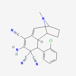 molecular formula C21H18ClN5 B6108339 5-Amino-3-(2-chlorophenyl)-12-methyl-12-azatricyclo[7.2.1.02,7]dodeca-5,7-diene-4,4,6-tricarbonitrile 