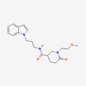 N-[3-(1H-indol-1-yl)propyl]-1-(2-methoxyethyl)-6-oxo-3-piperidinecarboxamide