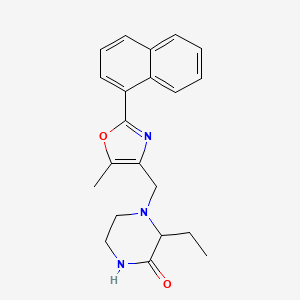 molecular formula C21H23N3O2 B6108366 3-Ethyl-4-[(5-methyl-2-naphthalen-1-yl-1,3-oxazol-4-yl)methyl]piperazin-2-one 