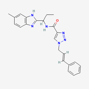 N-[1-(5-methyl-1H-benzimidazol-2-yl)propyl]-1-[(2E)-3-phenyl-2-propen-1-yl]-1H-1,2,3-triazole-4-carboxamide