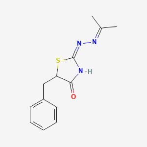 (2E)-5-benzyl-2-(propan-2-ylidenehydrazinylidene)-1,3-thiazolidin-4-one