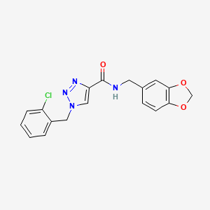 molecular formula C18H15ClN4O3 B6108387 N-(1,3-benzodioxol-5-ylmethyl)-1-[(2-chlorophenyl)methyl]triazole-4-carboxamide 