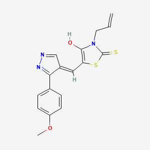 molecular formula C17H15N3O2S2 B6108402 3-allyl-5-{[3-(4-methoxyphenyl)-1H-pyrazol-4-yl]methylene}-2-thioxo-1,3-thiazolidin-4-one 