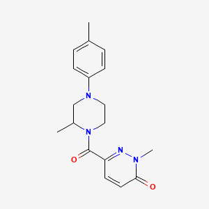 molecular formula C18H22N4O2 B6108416 2-methyl-6-{[2-methyl-4-(4-methylphenyl)-1-piperazinyl]carbonyl}-3(2H)-pyridazinone trifluoroacetate 