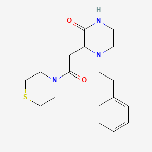 molecular formula C18H25N3O2S B6108439 3-(2-Oxo-2-thiomorpholin-4-ylethyl)-4-(2-phenylethyl)piperazin-2-one 