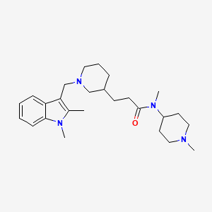 3-{1-[(1,2-dimethyl-1H-indol-3-yl)methyl]-3-piperidinyl}-N-methyl-N-(1-methyl-4-piperidinyl)propanamide