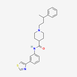 molecular formula C25H29N3OS B6108445 1-(3-phenylbutyl)-N-[3-(1,3-thiazol-4-yl)phenyl]-4-piperidinecarboxamide 