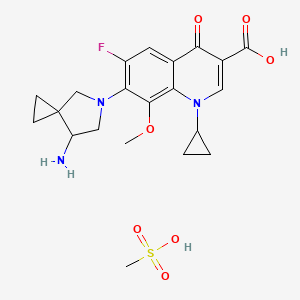molecular formula C21H26FN3O7S B610846 西那氟沙星甲磺酸盐 CAS No. 156215-70-2