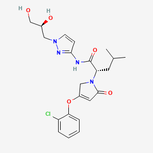 molecular formula C22H27ClN4O5 B610847 (S)-2-(4-(2-Chlorophenoxy)-2-oxo-2,5-dihydro-1H-pyrrol-1-yl)-N-(1-((S)-2,3-dihydroxypropyl)-1H-pyrazol-3-yl)-4-methylpentanamide CAS No. 1191996-10-7