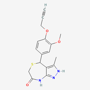 4-[3-Methoxy-4-(prop-2-YN-1-yloxy)phenyl]-3-methyl-1H,4H,6H,7H,8H-pyrazolo[3,4-E][1,4]thiazepin-7-one