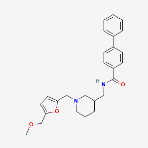 molecular formula C26H30N2O3 B6108504 N-[(1-{[5-(methoxymethyl)-2-furyl]methyl}-3-piperidinyl)methyl]-4-biphenylcarboxamide 