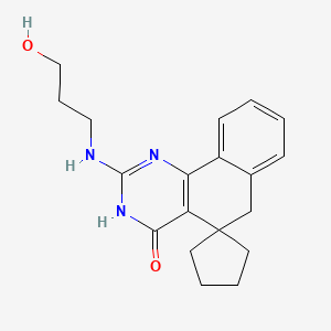 molecular formula C19H23N3O2 B6108510 2-[(3-hydroxypropyl)amino]-3H-spiro[benzo[h]quinazoline-5,1'-cyclopentan]-4(6H)-one 