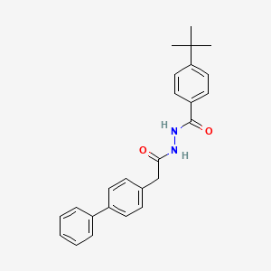 molecular formula C25H26N2O2 B6108518 4-tert-butyl-N'-[2-(4-phenylphenyl)acetyl]benzohydrazide 