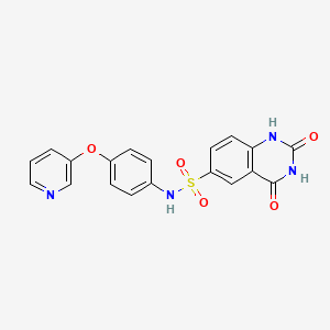 molecular formula C19H14N4O5S B610852 2,4-dioxo-N-[4-(pyridin-3-yloxy)phenyl]-1,2,3,4-tetrahydroquinazoline-6-sulfonamide CAS No. 1214468-35-5