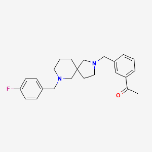 molecular formula C24H29FN2O B6108523 1-[3-[[9-[(4-Fluorophenyl)methyl]-2,9-diazaspiro[4.5]decan-2-yl]methyl]phenyl]ethanone 