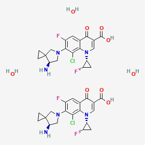 molecular formula C38H42Cl2F4N6O9 B610854 Sitafloxacin水合物 CAS No. 163253-35-8