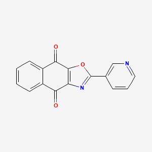 molecular formula C16H8N2O3 B610856 2-Pyridin-3-ylbenzo[f][1,3]benzoxazole-4,9-dione CAS No. 2070015-29-9