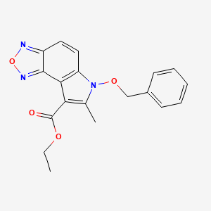 molecular formula C19H17N3O4 B6108577 ethyl 6-(benzyloxy)-7-methyl-6H-[1,2,5]oxadiazolo[3,4-e]indole-8-carboxylate 