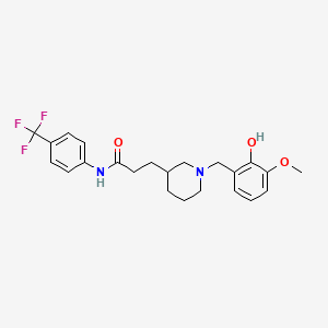 molecular formula C23H27F3N2O3 B6108600 3-[1-[(2-hydroxy-3-methoxyphenyl)methyl]piperidin-3-yl]-N-[4-(trifluoromethyl)phenyl]propanamide 