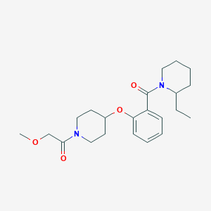 molecular formula C22H32N2O4 B6108605 2-ethyl-1-(2-{[1-(methoxyacetyl)-4-piperidinyl]oxy}benzoyl)piperidine 