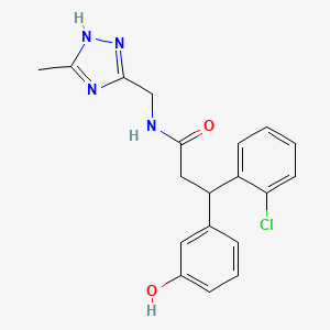 3-(2-chlorophenyl)-3-(3-hydroxyphenyl)-N-[(5-methyl-4H-1,2,4-triazol-3-yl)methyl]propanamide