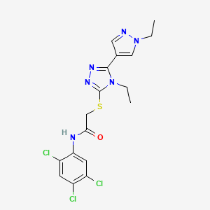 2-{[4-ethyl-5-(1-ethyl-1H-pyrazol-4-yl)-4H-1,2,4-triazol-3-yl]thio}-N-(2,4,5-trichlorophenyl)acetamide