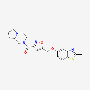 3,4,6,7,8,8a-hexahydro-1H-pyrrolo[1,2-a]pyrazin-2-yl-[5-[(2-methyl-1,3-benzothiazol-5-yl)oxymethyl]-1,2-oxazol-3-yl]methanone