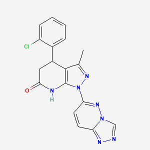 4-(2-CHLOROPHENYL)-3-METHYL-1-{[1,2,4]TRIAZOLO[4,3-B]PYRIDAZIN-6-YL}-1H,4H,5H,6H,7H-PYRAZOLO[3,4-B]PYRIDIN-6-ONE