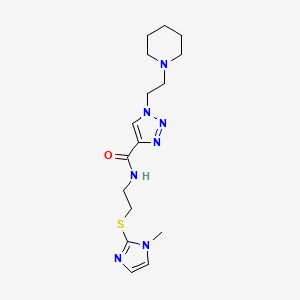 N-[2-(1-methylimidazol-2-yl)sulfanylethyl]-1-(2-piperidin-1-ylethyl)triazole-4-carboxamide