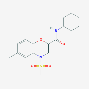 N-CYCLOHEXYL-4-METHANESULFONYL-6-METHYL-3,4-DIHYDRO-2H-1,4-BENZOXAZINE-2-CARBOXAMIDE