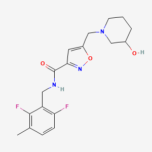 N-[(2,6-difluoro-3-methylphenyl)methyl]-5-[(3-hydroxypiperidin-1-yl)methyl]-1,2-oxazole-3-carboxamide