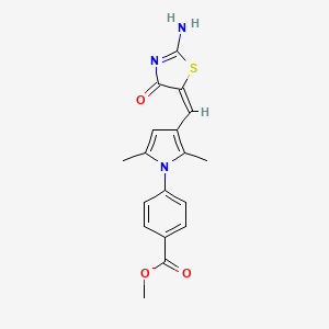 methyl 4-[3-[(E)-(2-amino-4-oxo-1,3-thiazol-5-ylidene)methyl]-2,5-dimethylpyrrol-1-yl]benzoate