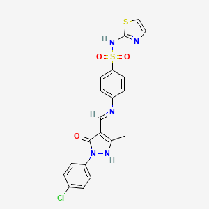 4-({[1-(4-chlorophenyl)-3-methyl-5-oxo-1,5-dihydro-4H-pyrazol-4-ylidene]methyl}amino)-N-1,3-thiazol-2-ylbenzenesulfonamide