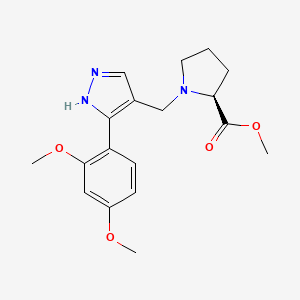 methyl (2S)-1-[[5-(2,4-dimethoxyphenyl)-1H-pyrazol-4-yl]methyl]pyrrolidine-2-carboxylate