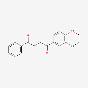 molecular formula C18H16O4 B610879 1-(2,3-Dihydrobenzo[b][1,4]dioxin-6-yl)-4-phenylbutane-1,4-dione CAS No. 1360540-81-3