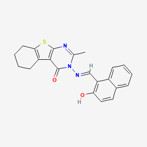 3-{[(2-hydroxy-1-naphthyl)methylene]amino}-2-methyl-5,6,7,8-tetrahydro[1]benzothieno[2,3-d]pyrimidin-4(3H)-one