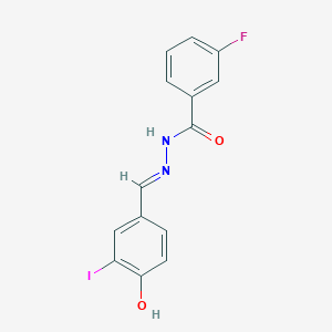 3-fluoro-N'-[(E)-(4-hydroxy-3-iodophenyl)methylidene]benzohydrazide