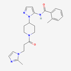 2-methyl-N-(1-{1-[3-(2-methyl-1H-imidazol-1-yl)propanoyl]-4-piperidinyl}-1H-pyrazol-5-yl)benzamide