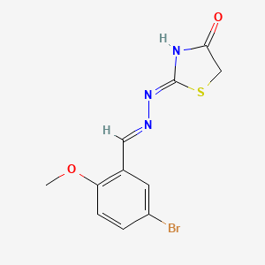 (2Z)-2-[(E)-(5-bromo-2-methoxyphenyl)methylidenehydrazinylidene]-1,3-thiazolidin-4-one