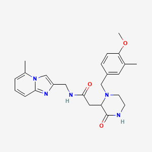 2-[1-(4-methoxy-3-methylbenzyl)-3-oxo-2-piperazinyl]-N-[(5-methylimidazo[1,2-a]pyridin-2-yl)methyl]acetamide