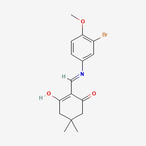 2-[(3-Bromo-4-methoxyphenyl)iminomethyl]-3-hydroxy-5,5-dimethylcyclohex-2-en-1-one