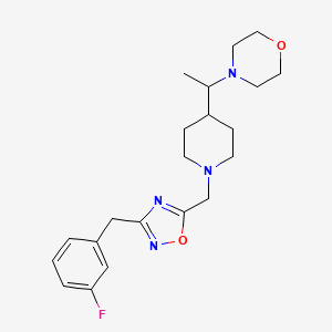 4-[1-(1-{[3-(3-fluorobenzyl)-1,2,4-oxadiazol-5-yl]methyl}-4-piperidinyl)ethyl]morpholine