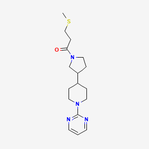 2-(4-{1-[3-(methylthio)propanoyl]-3-pyrrolidinyl}-1-piperidinyl)pyrimidine